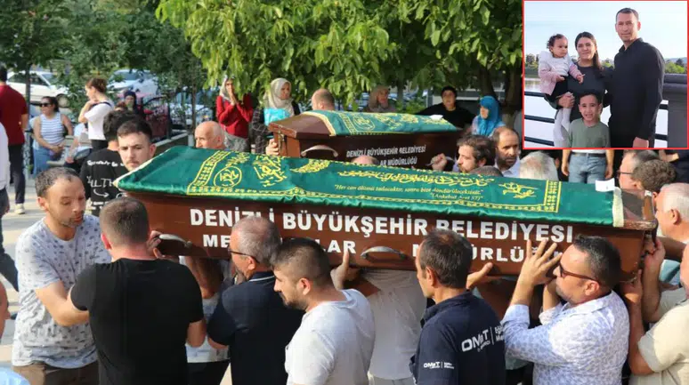 Polis eşi tarafından öldürülen anne ve 2 çocuğu son yolculuğuna uğurlandı