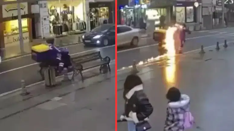 Tekirdağ'da seyir halindeki motosiklet alev topuna döndü