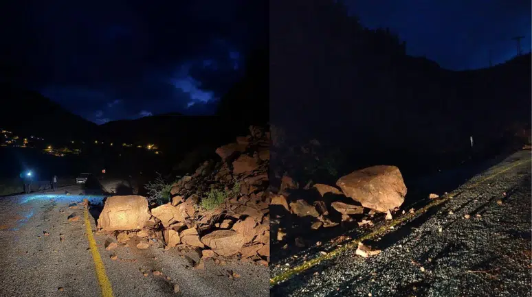 Marmaris'te toprak kayması: Yol trafiğe kapatıldı