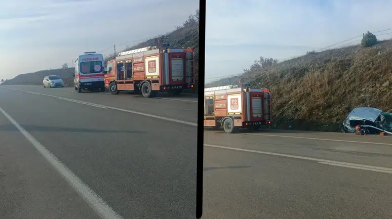 Sinop'ta kaza: Araç şarampole devrildi, 5 kişi yaralandı