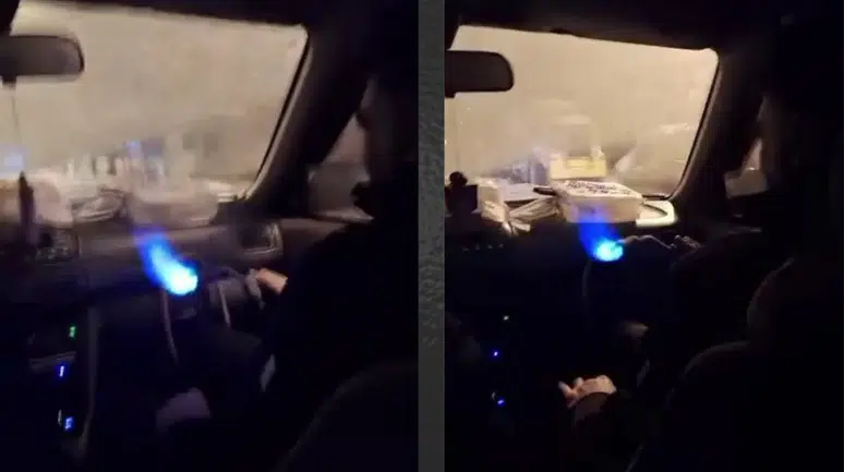 Isınmak için araç içerisinde tüp yaktılar!