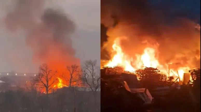 Bursa'da palet fabrikasında yangın: Çok sayıda ekip sevk edildi