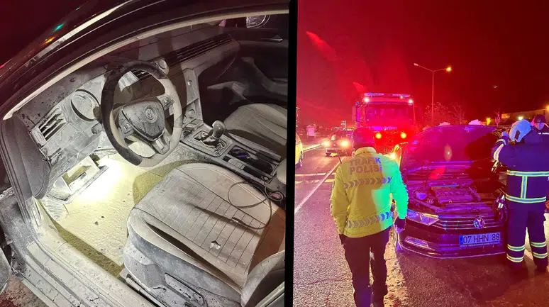 Mardin'de hareket halindeki otomobil alev aldı: Can kaybı ve yaralanma yaşanmadı!