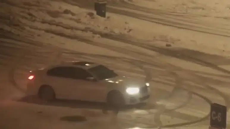 Bolu'da kar üzerinde drift atan sürücülere ceza!