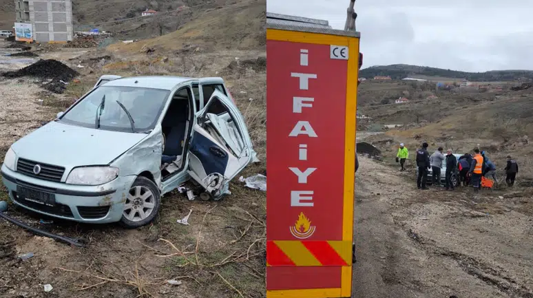 Yozgat'ta iki otomobil çarpıştı : 4 kişi yaralandı