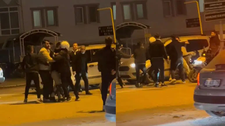 Çankırı'da kavga : Tekmeler havada uçuştu