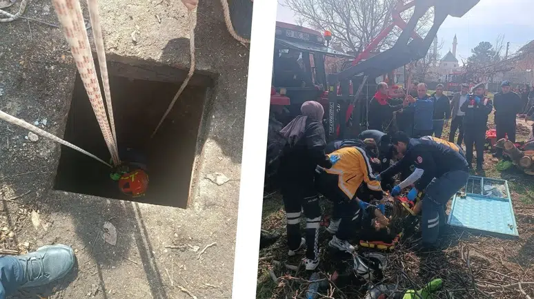 Denizli'de akılalmaz kaza : Ağaç dalı toplayan kadın 20 metrelik su kuyusuna düştü