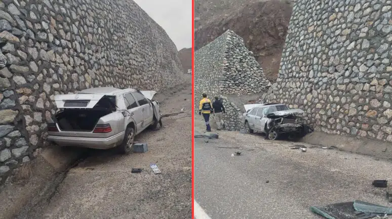 Elazığ'da otomobil istinat duvarına çarptı : Sürücü hayatını kaybetti