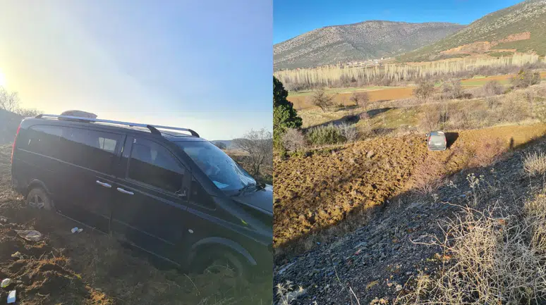 Isparta'da araç şarampole uçtu : 10 kişi yaralandı