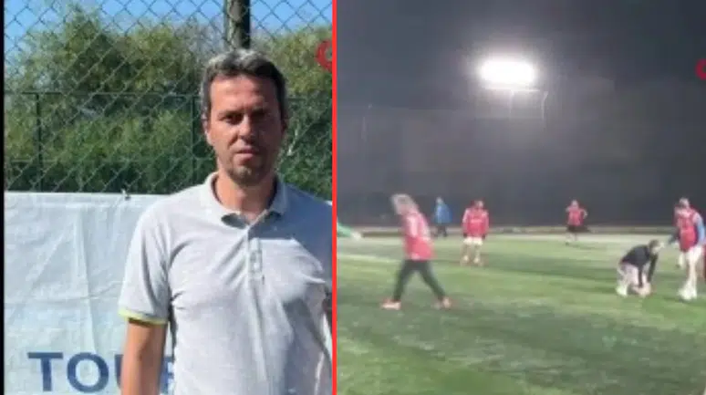 Bursa'da maçta kalp krizi geçirerek ölen eski futbolcunun son görüntüleri ortaya çıktı