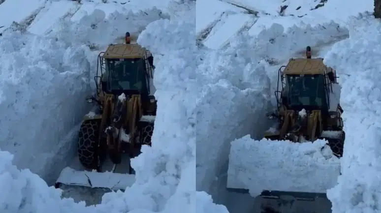 Bitlis'te çığ düştü, köy yolu ulaşıma kapandı