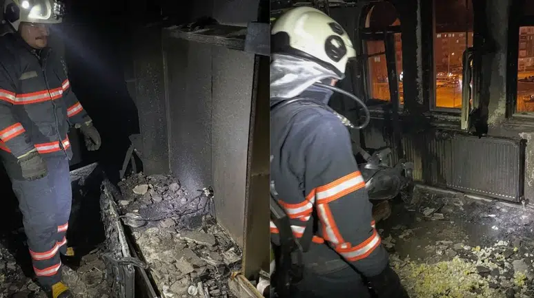 Çankırı'da korkutan yangın : Apartman dairesi küle döndü