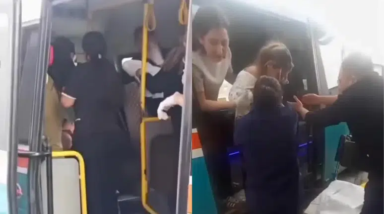 Hamile kadın minibüste doğum yaptı