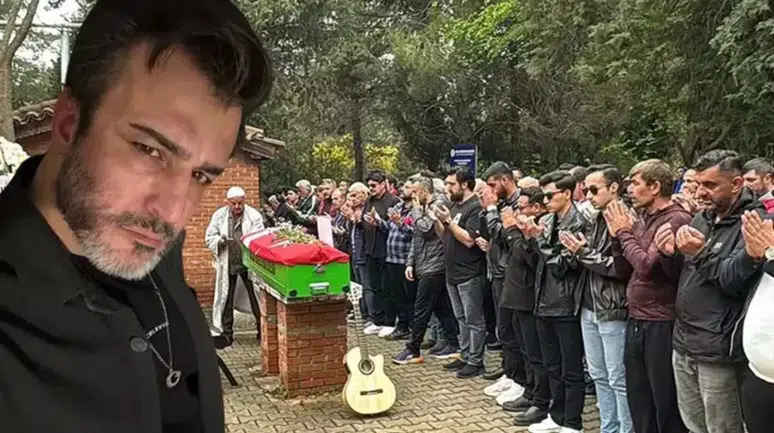 Şarkıcı Rıza Tamer, gitarıyla son yolculuğuna uğurlandı