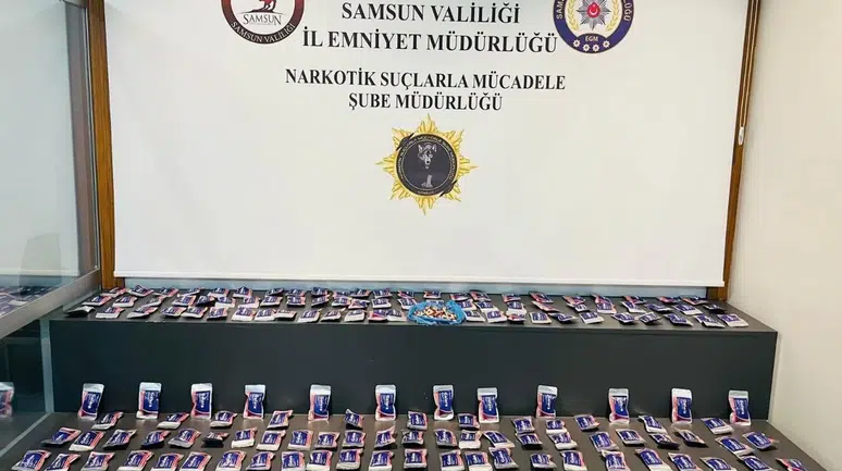 Samsun’da uyuşturucu operasyonu : Binlerce hap ele deçirildi