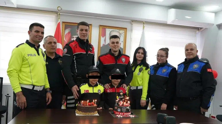 Isparta Emniyeti'nden şehit çocuğuna unutulmaz doğum günü sürprizi