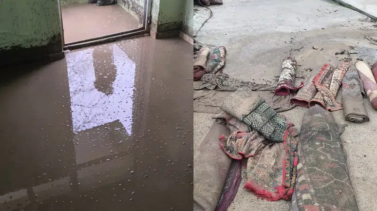 Şırnak'ta sağanak etkisi : 2 katlı cami sular altında kaldı