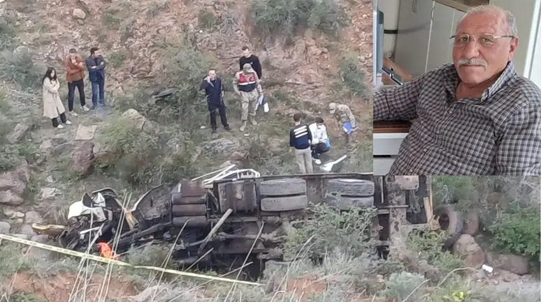 Kars'ta yokuş aşağı inen vinç dereye uçtu