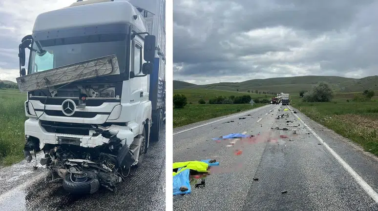 Motosiklet tırın altına girdi : Sürücü feci şekilde can verdi