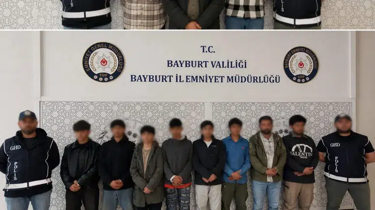 Bayburt'ta göçmen kaçakçılığı operasyonu : 8 kişi yakalandı