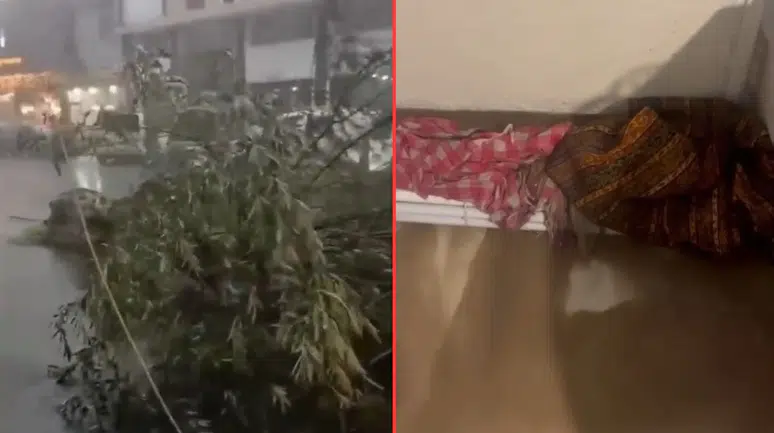 Kars'ta şiddetli fırtına ve sağanak : Çatı uçtu, evi su bastı