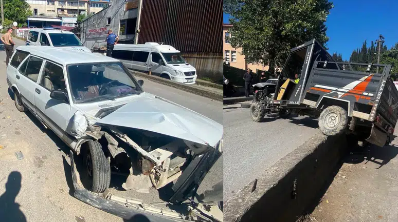 Zonguldak'ta park halindeki araçlar kaza yaptı