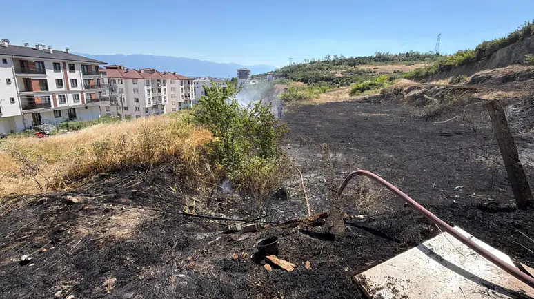 Düzce'de otluk alanda yangın : 5 dönüm arazi kül oldu