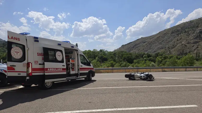 İspir'de motosiklet devrildi, 1 kişi yaralandı