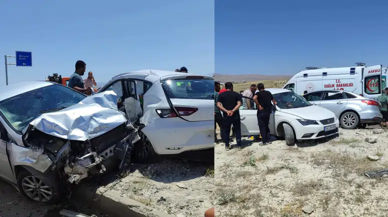 Kayseri Bünyan'da otomobiller çarpıştı : Çok sayıda ölü ve yaralı var