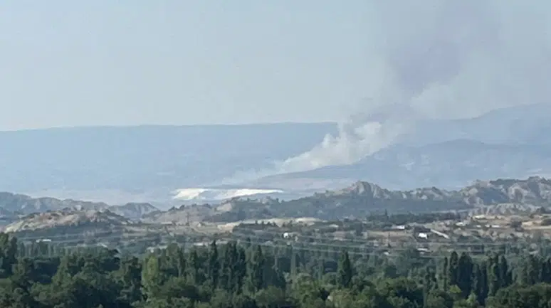 Denizli'de Hierapolis Antik Kenti yakınlarında yangın