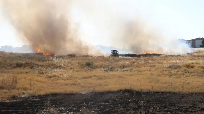 Eskişehir'de otluk alanda çıkan yangın söndürüldü