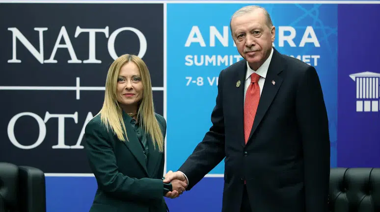 Cumhurbaşkanı Erdoğan İtalya Başbakanı Meloni'yi kabul etti