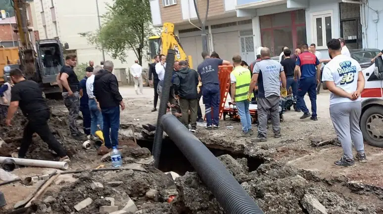 Ordu'da altyapı çalışmasında göçük  : 2 işçi yaralandı