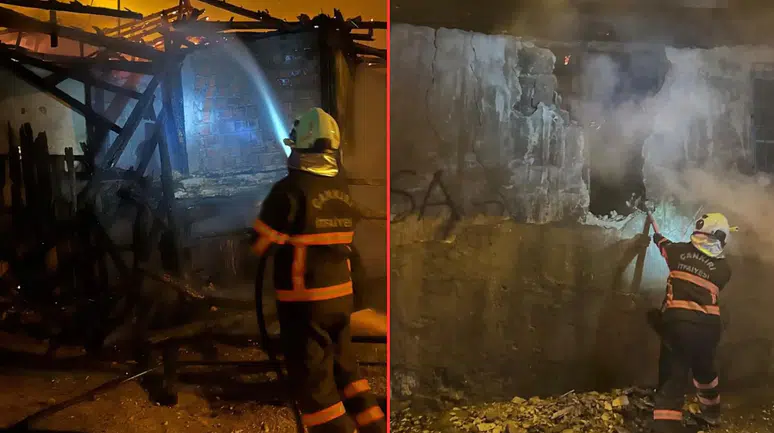 Çankırı'da alevlere teslim olan ev kullanılmaz hale geldi