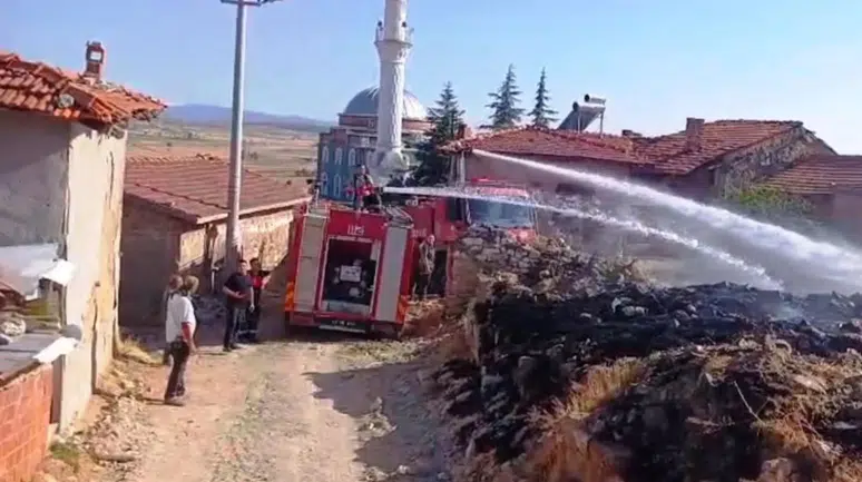 Kütahya'da otluk yangını paniğe neden oldu
