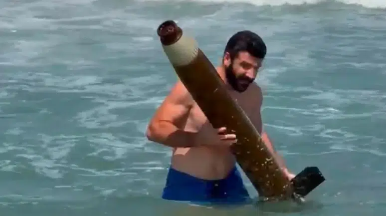 Sinop sahilinde mühimmat benzeri bir cisim bulundu