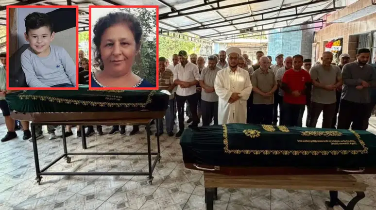Yangında hayatını kaybeden anneanne ve torunu defnedildi