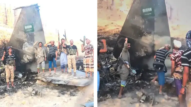 Husilerin düşürdüğünü iddia ettiği F-15 görüntülendi !
