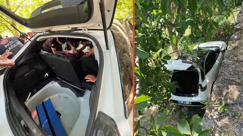 Bitlis'te kontrolden çıkan otomobil bahçeye düştü : 8 yaralı