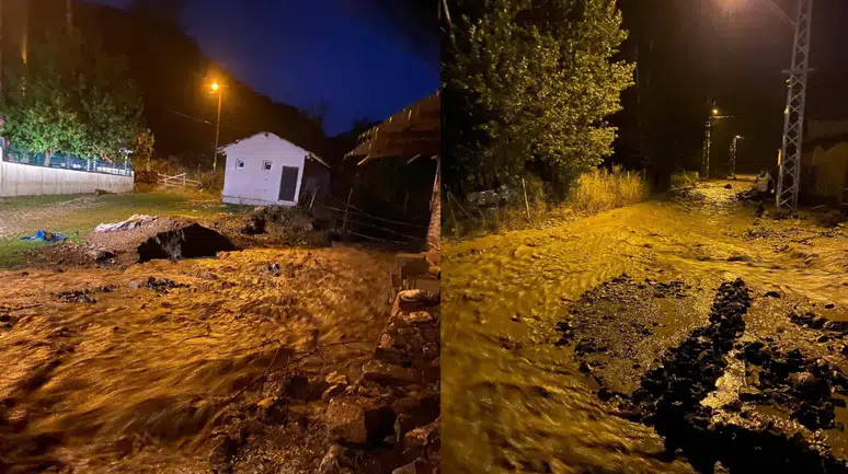 Erzincan'da sağanak taşkına sebep oldu
