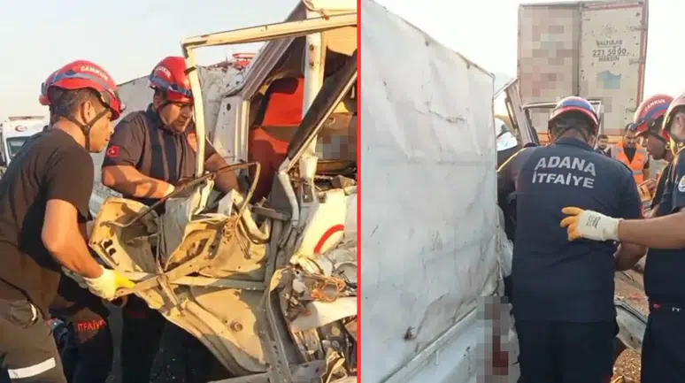 Adana'da kamyonet tıra arkadan çarptı : 2 ölü