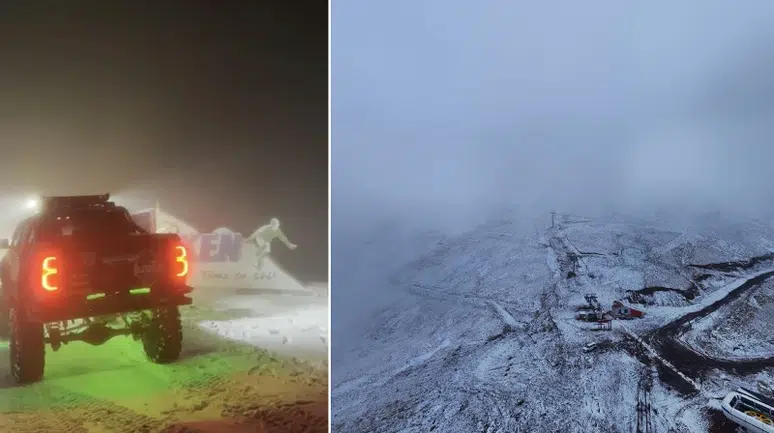 Erzurum Palandöken'de sezonun ilk kar yağışı gerçekleşti
