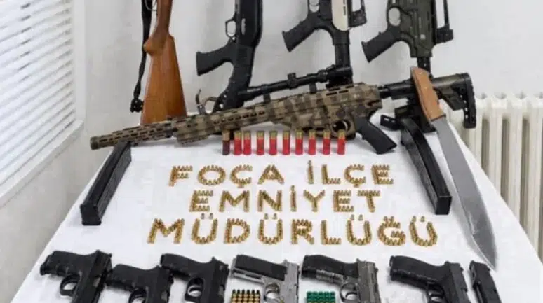 Foça'da düğünde silahlı maganda operasyonu : 14 şüpheli yakalandı