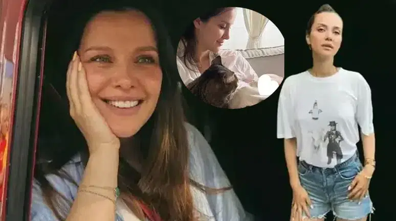 İrem Helvacıoğlu kızı Sora ile kendi çocukluk fotoğrafını paylaştı