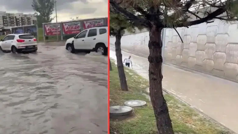 Ankara'da sağanak yağış sele neden oldu : Sokaklar göle döndü