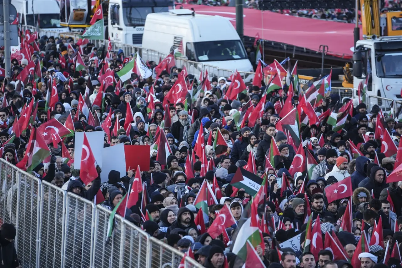 Galata Köprüsü'nde büyük Gazze yürüyüşü! 16
