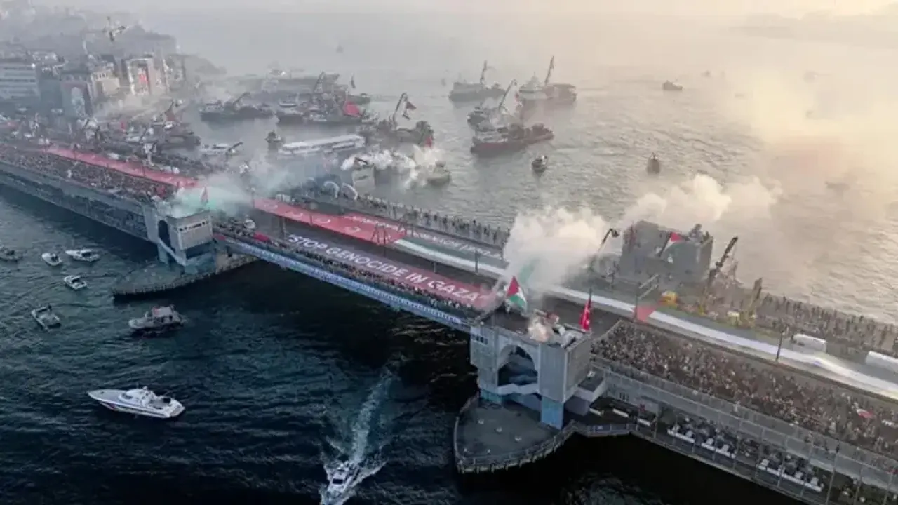Galata Köprüsü'nde büyük Gazze yürüyüşü! 21