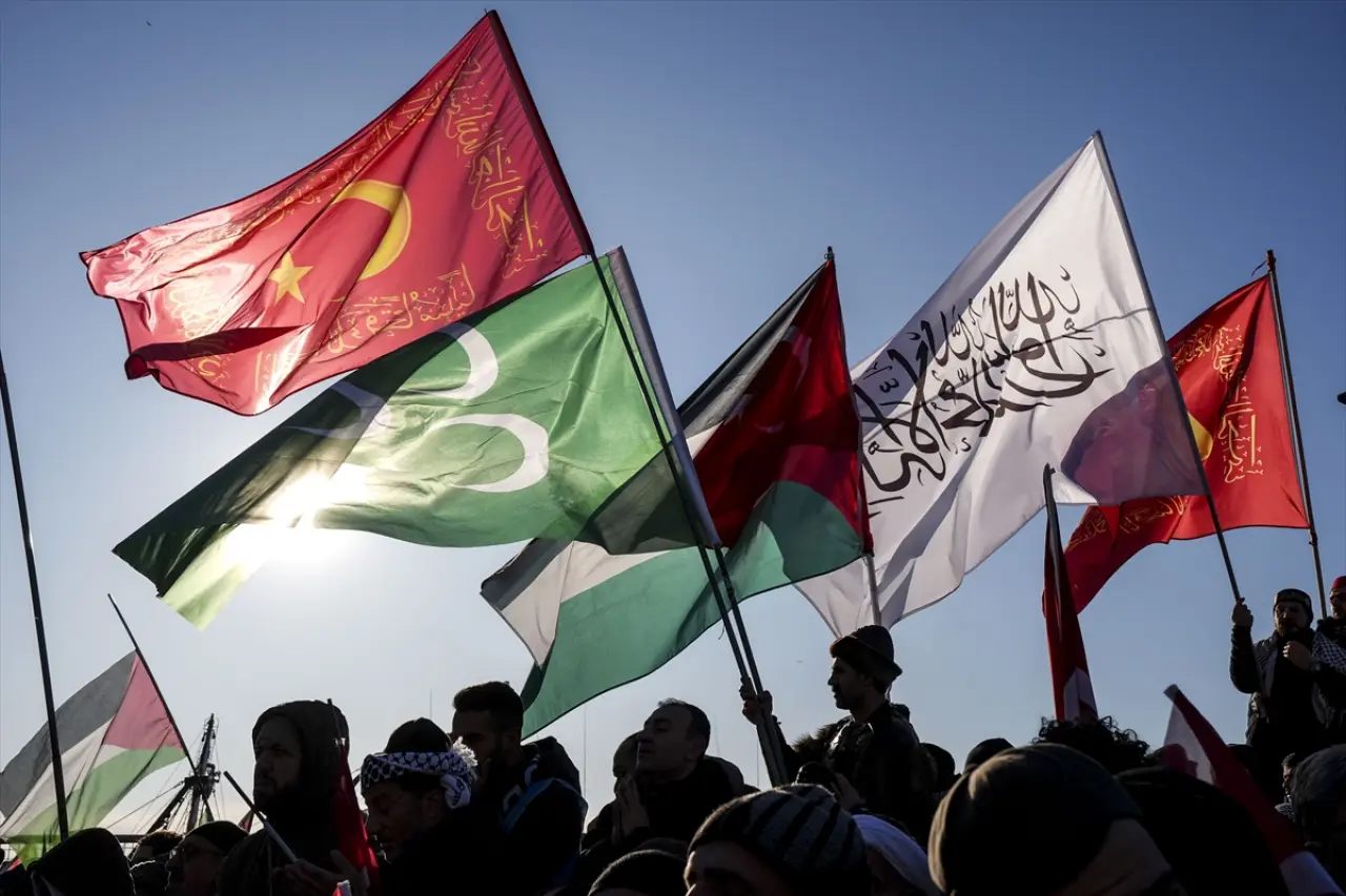 Galata Köprüsü'nde büyük Gazze yürüyüşü! 11