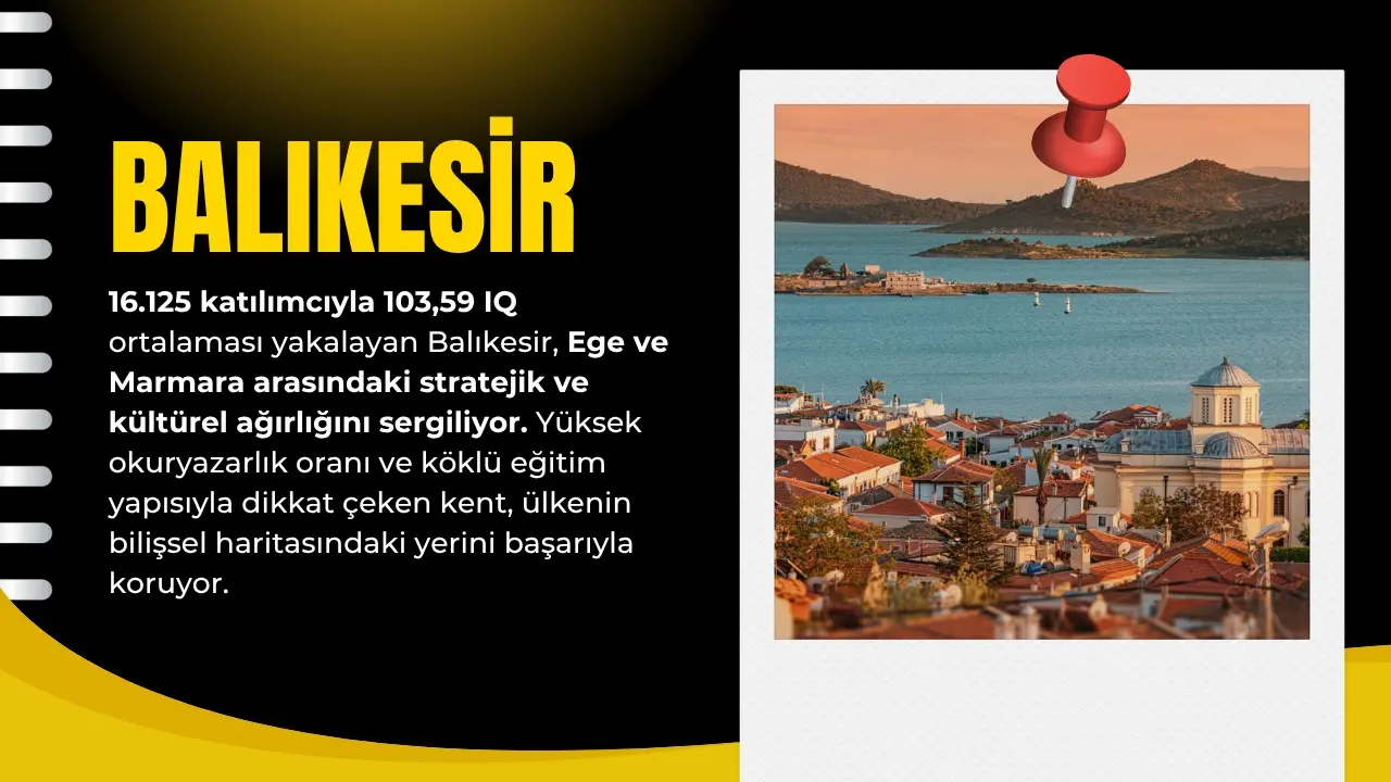 Türkiye'nin IQ ortalaması en yüksek 10 şehri 8