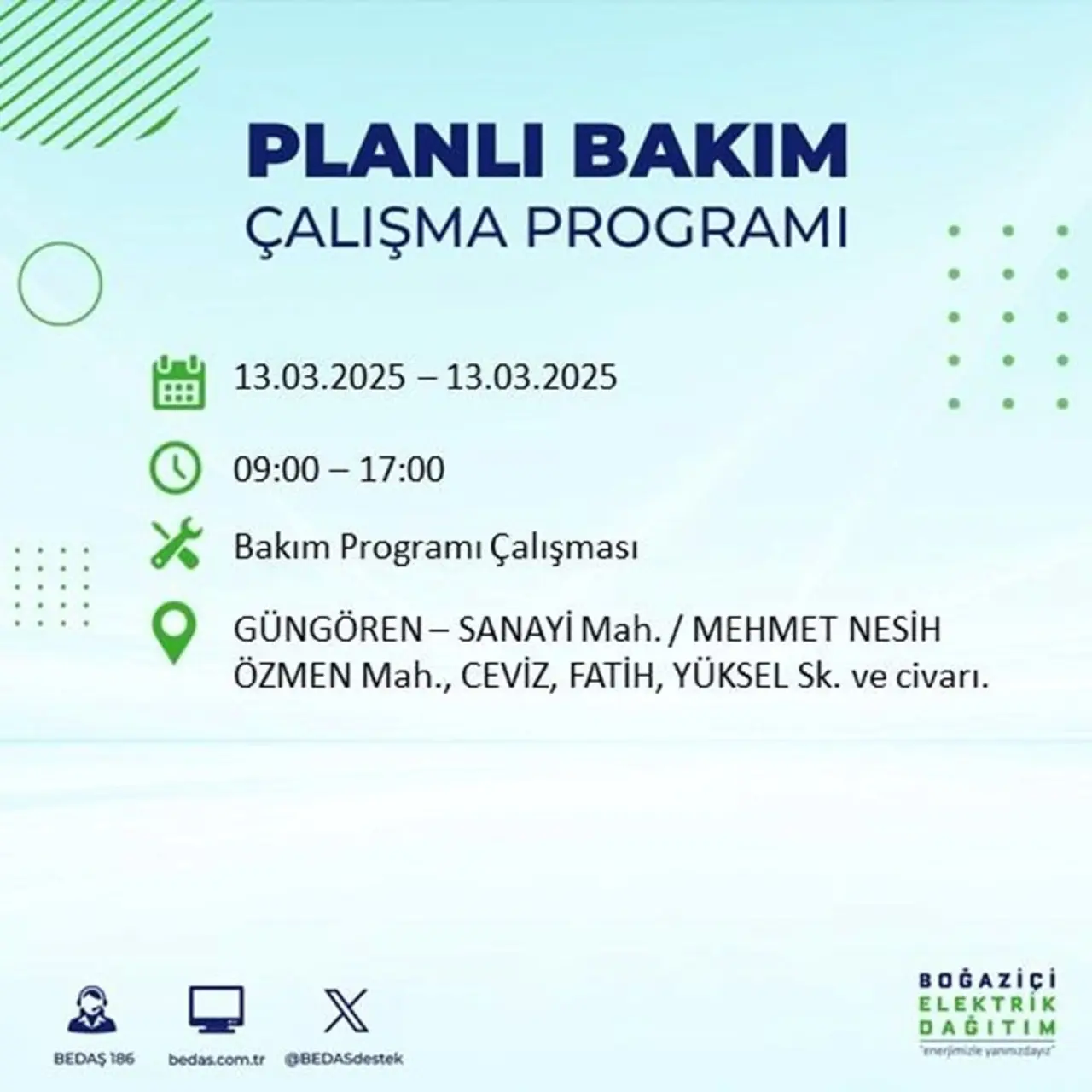 İstanbul'un 19 ilçesinde elektrik kesintisi: Elektrikler ne zaman gelecek? (13 Mart planlı kesinti programı) - 31